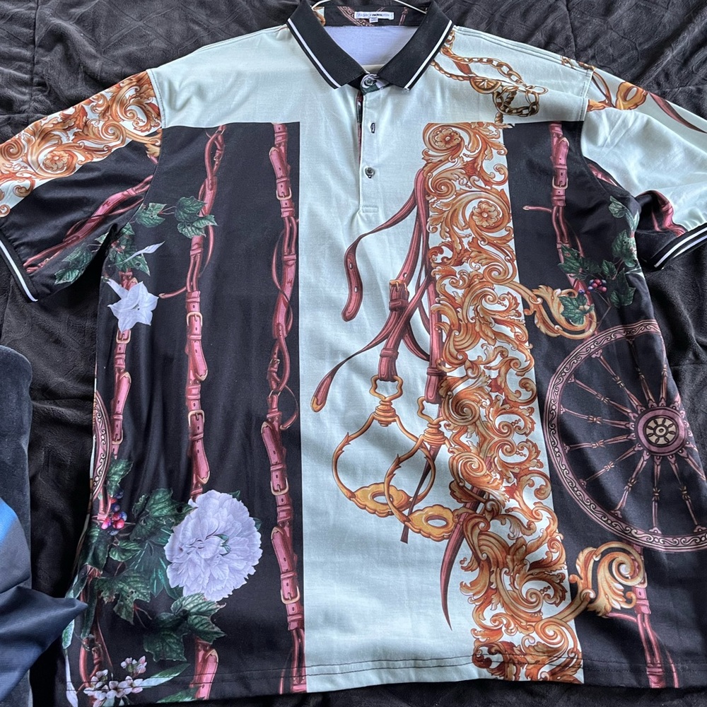Fashion Nova Shirt Black and White 3XL